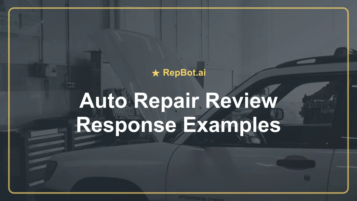 Service advisor in an auto repair shop reviewing customer feedback on a laptop.