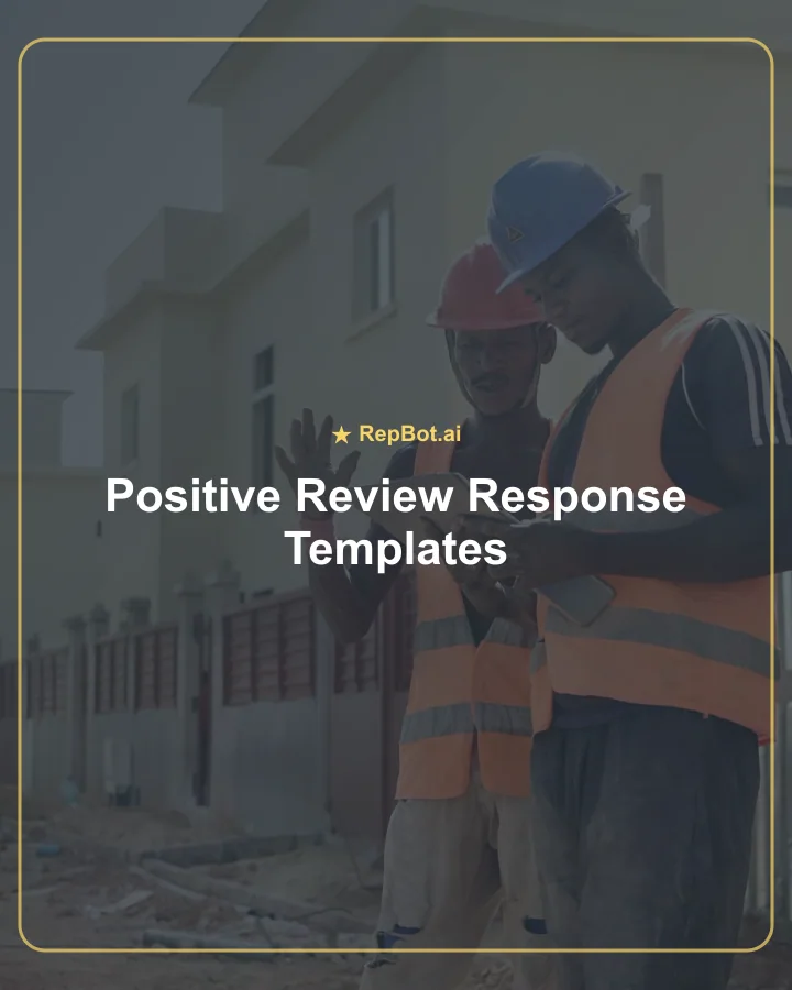 Homeowner and concrete contractor discussing a finished patio project for positive review response examples