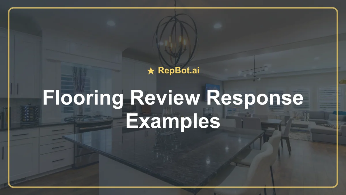 Flooring showroom with hardwood samples and a service counter representing review response examples for flooring contractors.