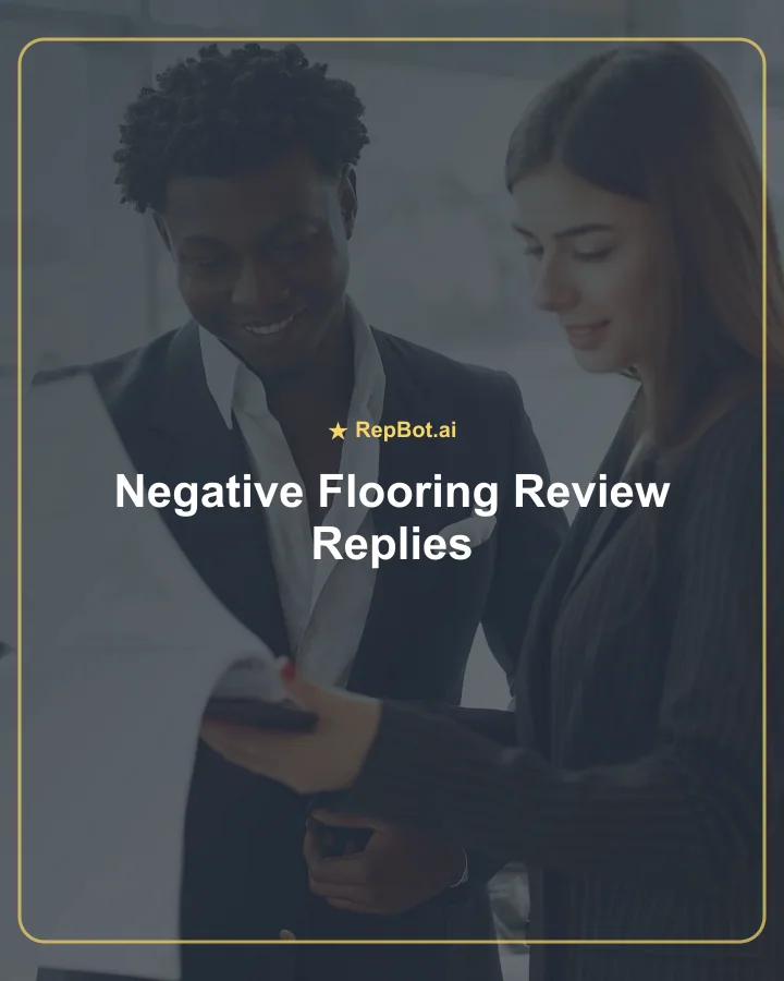 Customer service discussion near flooring materials and paperwork representing careful responses to negative flooring reviews.