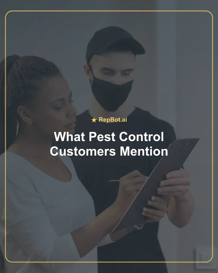 Pest control technician discussing service details with a homeowner, illustrating common review themes such as communication and treatment scope.