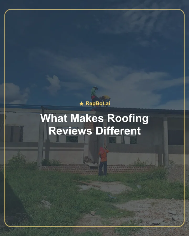 Roofing crew working on a residential roof, representing the scheduling, safety, communication, and cleanup details customers mention in reviews.