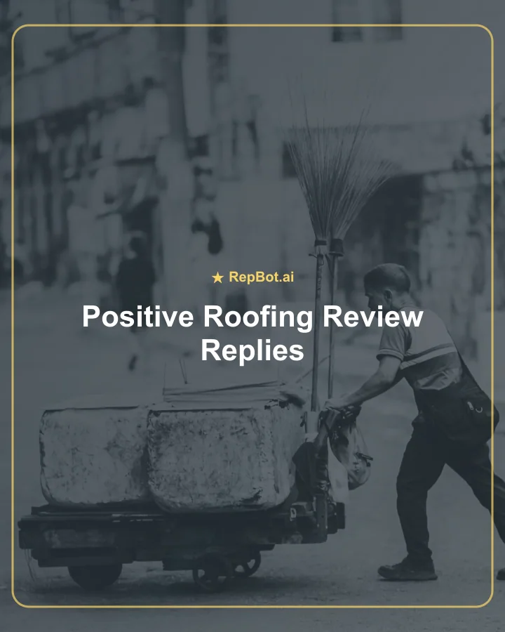 Roofing contractor cleaning a driveway after a roof replacement, representing positive reviews about tidy crews and professional service.