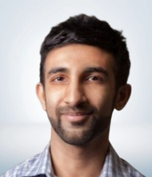 Headshot of Saad Malik, Co founder at RepBot.ai with a gradient background